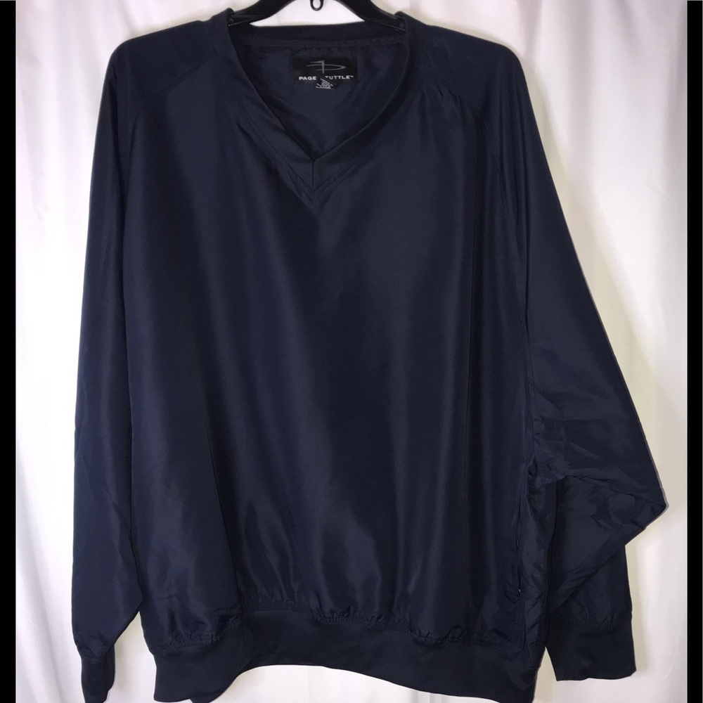 Page &Tuttle 4XL Navy V-neck Lsleeve windbreaker